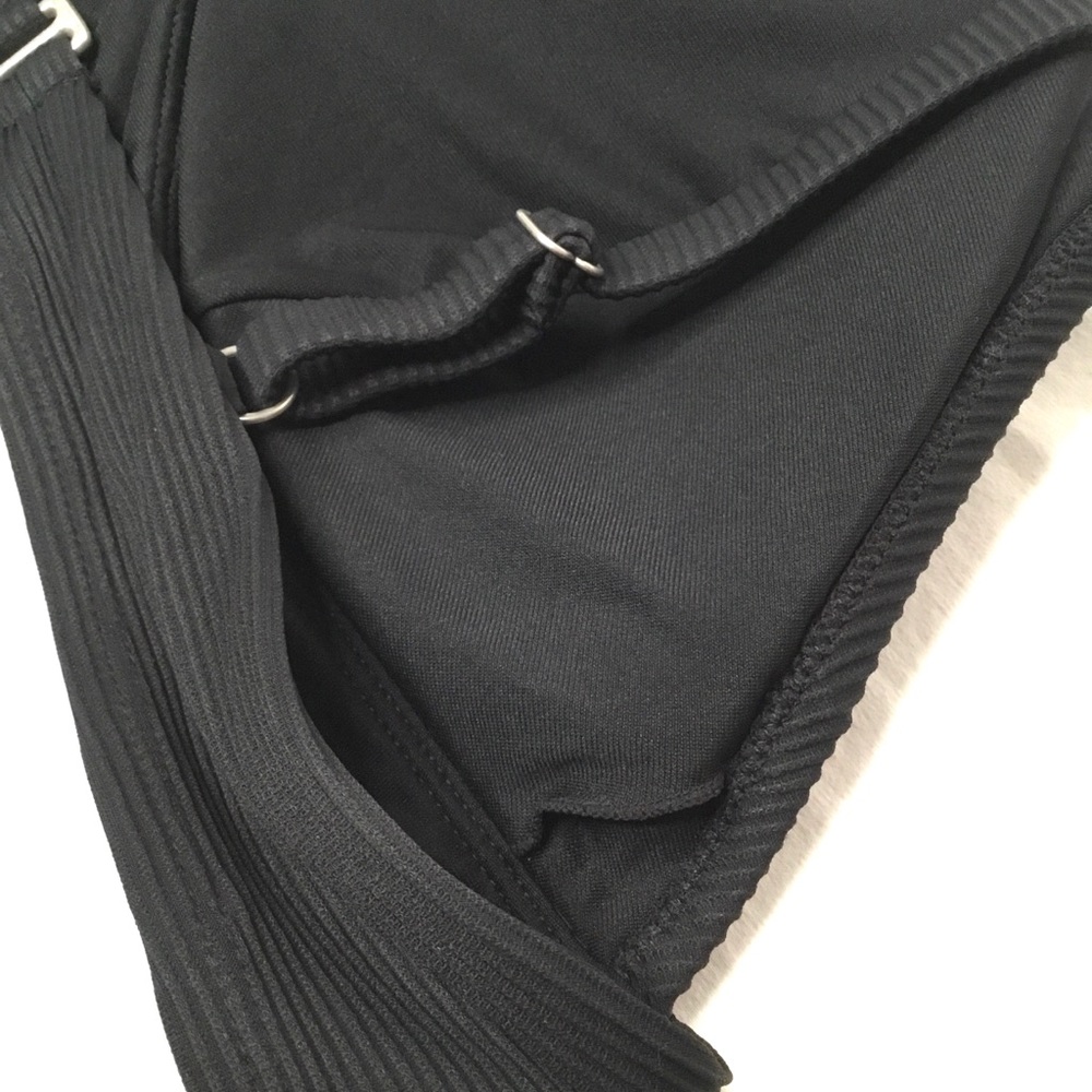 Old Navy Bikini Top XXL Black Triangle Ribbed - Picture 4 of 8